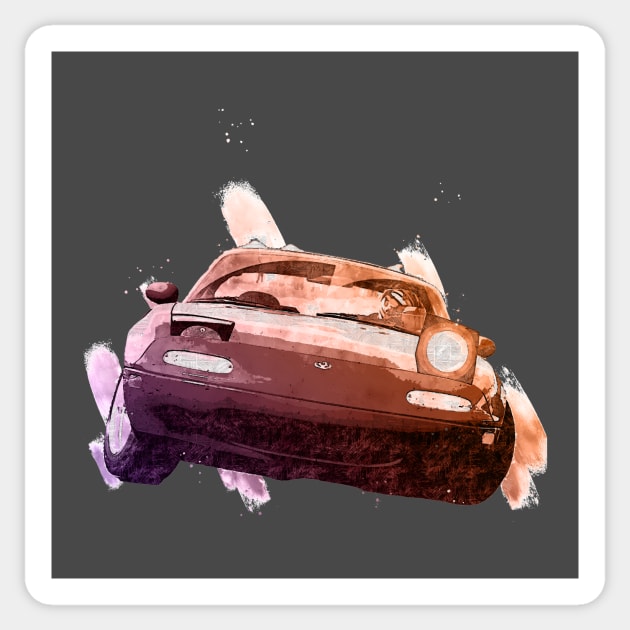 Miata Wink Sticker by FurryBallBunny